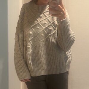 Cider Size Small Light Gray Cable Knit Sweater